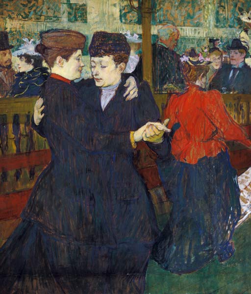 Zwei tanzende Frauen im Moulin Rouge van Henri de Toulouse-Lautrec