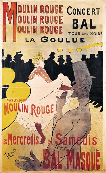 Poster advertising ''La Goulue'' at the Moulin Rouge van Henri de Toulouse-Lautrec