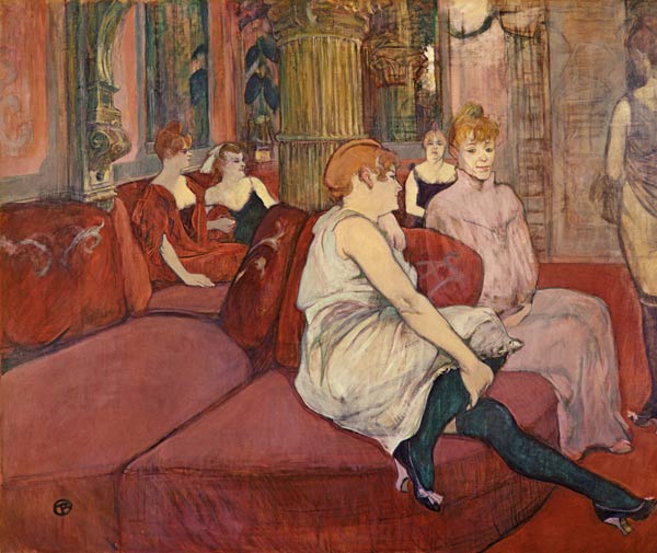 Im Salon in der Rue des Moulins van Henri de Toulouse-Lautrec