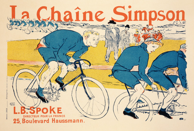 Reproduction of a poster advertising 'The Simpson Chain', Paris van Henri de Toulouse-Lautrec