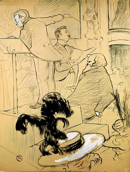 Ambroise Thomas (1811-96) at a rehearsal of his opera ''Francesca da Rimini'', 1896 (pen & ink and p van Henri de Toulouse-Lautrec