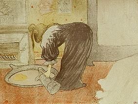 Frau an der Wasch-Schüssel van Henri de Toulouse-Lautrec