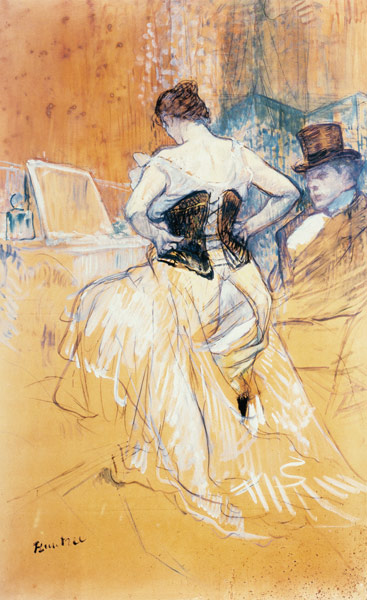 Woman with corset van Henri de Toulouse-Lautrec
