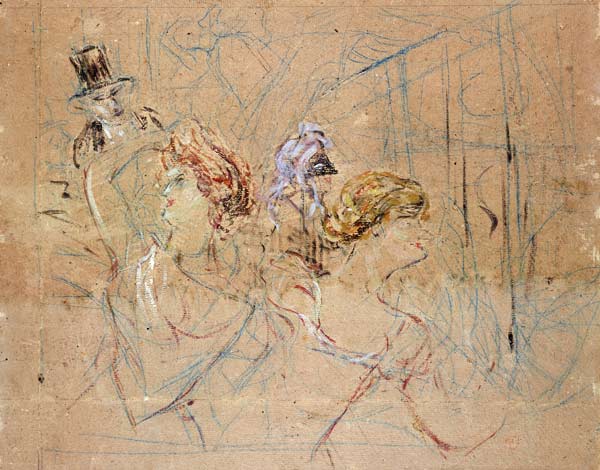 Sketch for 'At the Masked Ball' van Henri de Toulouse-Lautrec