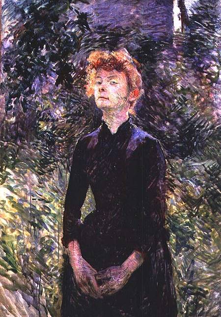 Portrait of a woman, possibly the French comedienne Yvette Guilbert (c.1869-1944) van Henri de Toulouse-Lautrec
