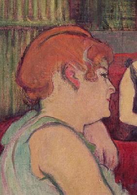 In the Salon at the Rue des Moulins, detail of one of the women, 1894 (charcoal and oil)