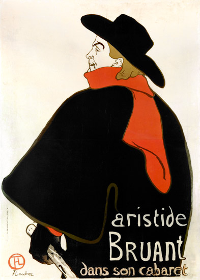 SAN/2970 Aristide Bruant dans son cabaret (poster) van Henri de Toulouse-Lautrec