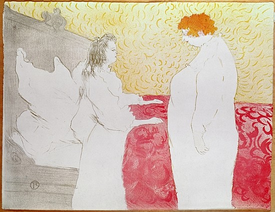 Woman in Bed, Profile - Waking Up, 1896 (crayon, brush and spatter lithograph, printed in four colou van Henri de Toulouse-Lautrec