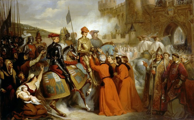 Entry of Charles VII into Rouen, 10 November 1449 van Henri Decaisne