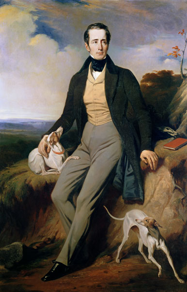 Portrait of Alphonse de Lamartine (1790-1869) van Henri Decaisne