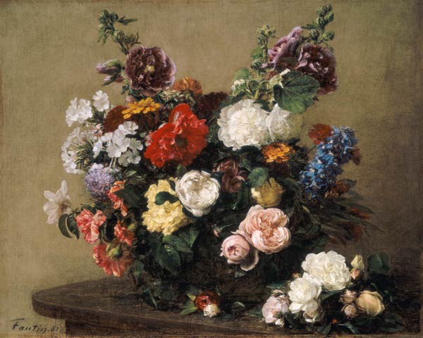 French Roses and Peonies van Henri Fantin-Latour
