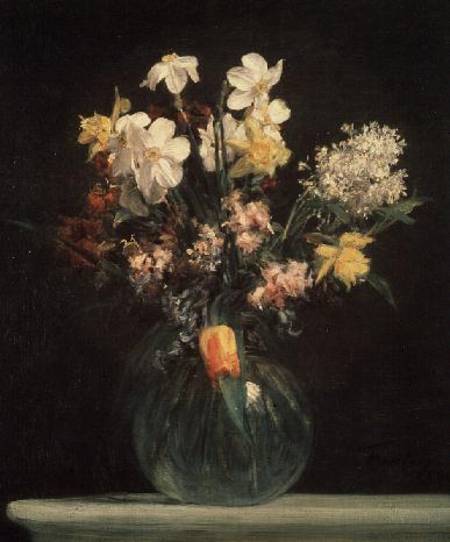 Narcisses Blancs, Jacinthes et Tulipes van Henri Fantin-Latour