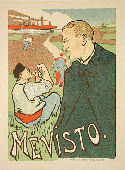 Reproduction of a poster advertising 'Mevisto', Paris van Henri-Gabriel Ibels