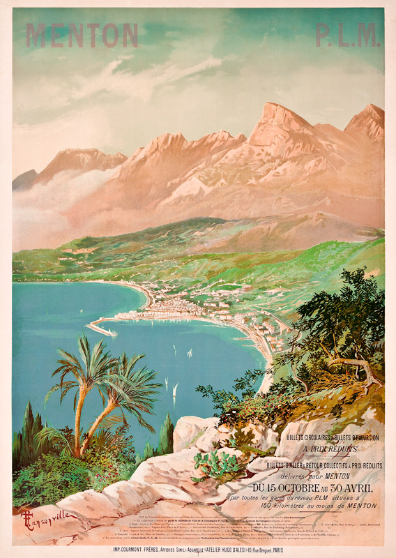 Poster advertising Menton, France van Henri-Garnier Tanconville