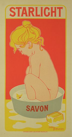 Reproduction of a poster advertising 'Starlight Soap' van Henri Georges Jean Isidore Meunier