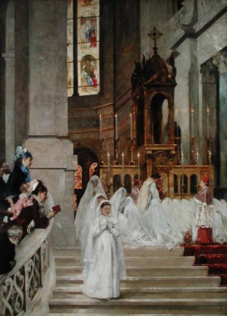 Communion at the Church of the Trinity van Henri Gervex