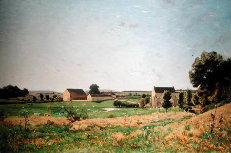 Landscape in Saulce, Yonne van Henri Harpignies