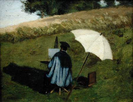 Desire Dubois Painting in the Open Air van Henri Joseph Constant Dutilleux