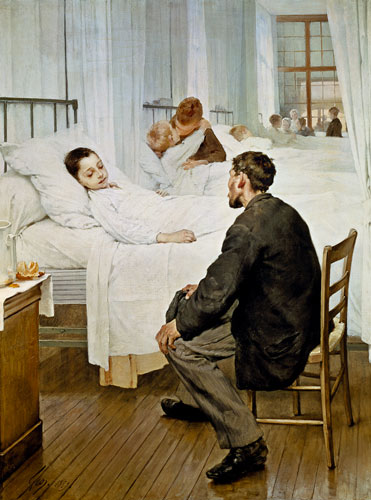 Visiting Day at the Hospital van Henri Jules Jean Geoffroy