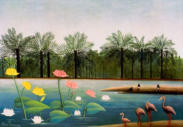 H.Rousseau, The Flamingoes van Henri Julien-Félix Rousseau