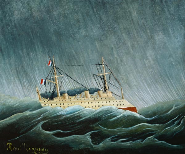 Dampfschiff im Sturm. van Henri Julien-Félix Rousseau