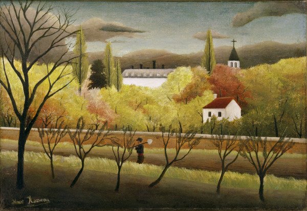 H.Rousseau, Landscape with farmer van Henri Julien-Félix Rousseau