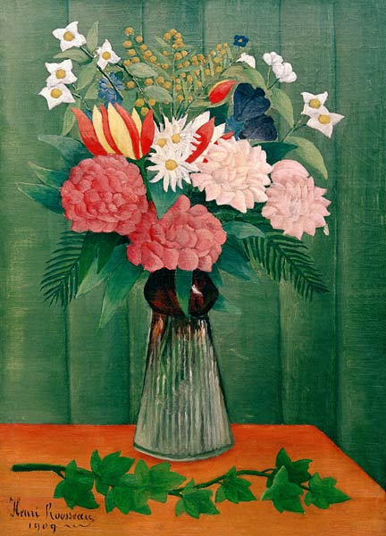 H.Rousseau, Bouquet of Flowers with... van Henri Julien-Félix Rousseau