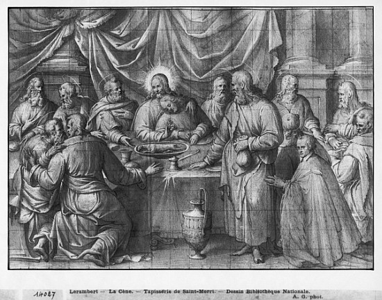 Life of Christ, the Last Supper, preparatory study of tapestry cartoon for the Church Saint-Merri in van Henri Lerambert
