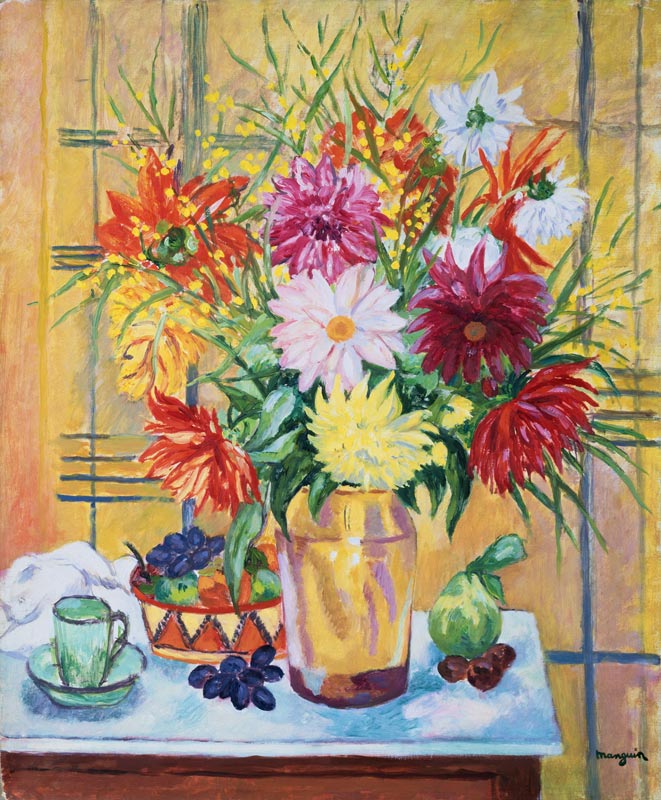 Flowers in a Vase; Fleurs dans un Vase, van Henri Manguin