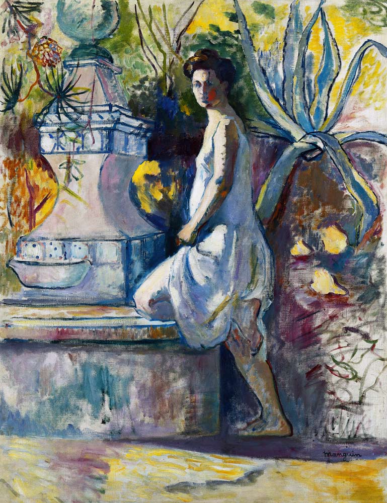 Jeanne a la Fontaine, Villa Demiere, 1905 van Henri Manguin