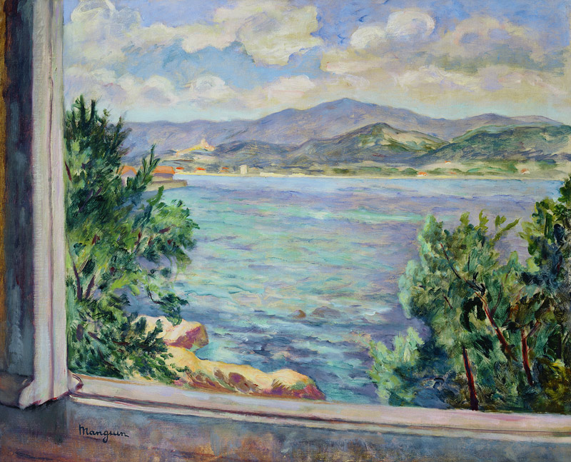 The Gulf of St. Tropez from the Oustalet, 1931 van Henri Manguin