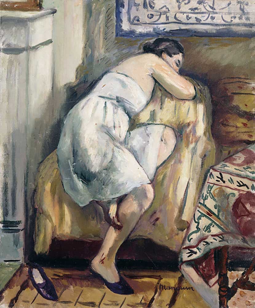 Jeanne Sleeping in a Chair; Jeanne Dormant dans un Fauteuil, 1917 van Henri Manguin