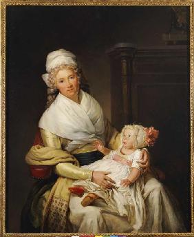 Bildnis von Constantia Foster mit ihrem Sohn
