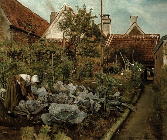 A Flemish Garden van Henri de Braekeleer
