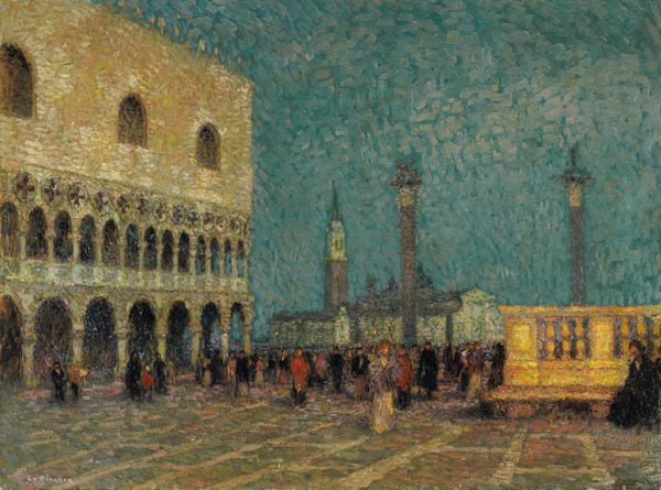 Venice, St. Mark''s Square, c.1914 van Henri Eugene Augustin Le Sidaner