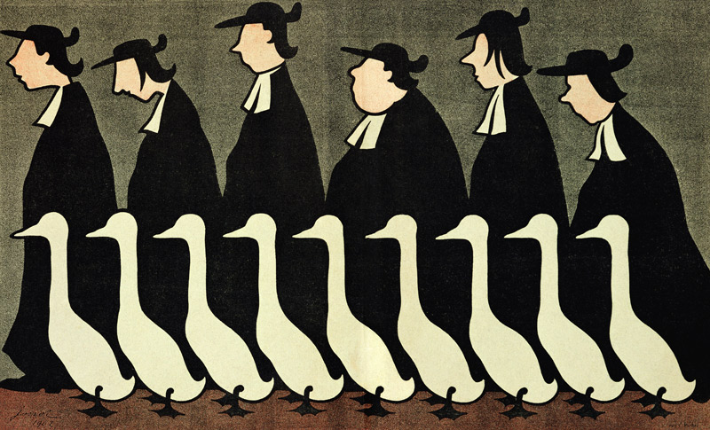 The Geese, anti-clerical caricature from ''L''Assiette au Beurre'', 17th May 1902 van Henri Gustave Jossot