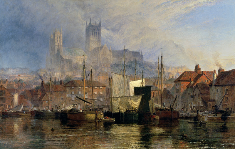 Lincoln Cathedral from the Brayford Pool van Henry Dawson