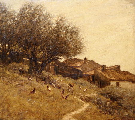 A Hillside Village in Provence (oil on canvas) van Henry Herbert La Thangue