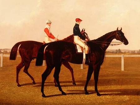The Racehorses "Charles XII" and "Euclid" with Jockeys Up van Henry Hugh Armstead