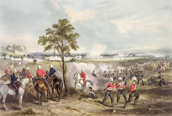 The Battle of Goojerat on 21st February 1849, engraved by John Harris (c.1791-1873) 1850 (coloured e van Henry Martens