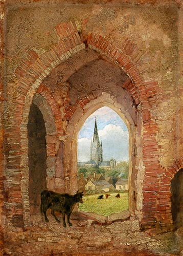 View through the Archway of the Cow Tower, Norwich van Henry Ninham