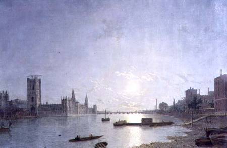 Westminster in Moonlight van Henry Pether