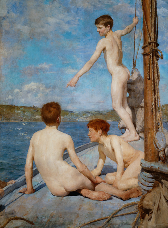 The Bathers, 1889 (oil on canvas) van Henry Scott Tuke
