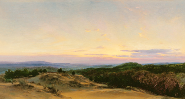 Sunset over a Landscape van Henry William Banks Davis