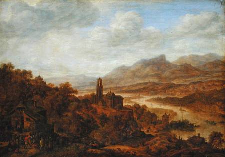 Landscape with the River Rhine van Herman Saftleven