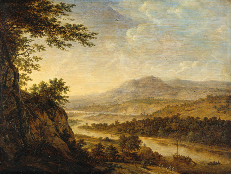 River Landscape with Rise of Cliffs van Herman Saftleven III