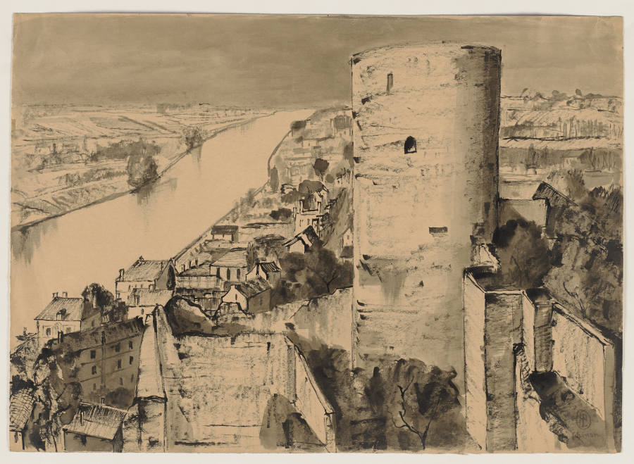Blick von der Burg Chinon auf die Vienne van Hermann Lismann