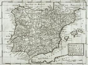 Map of Spain and Portugal, 1731 (engraving)