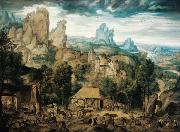The Coppermine (oil on panel) van Herri met de Bles