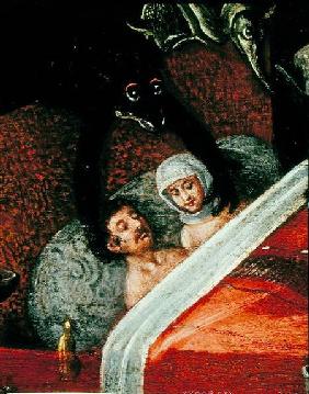 The Inferno, Couple in a bed surrounded by monstrous animals